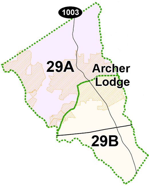 Map of Town of Archer Lodge Voting Area