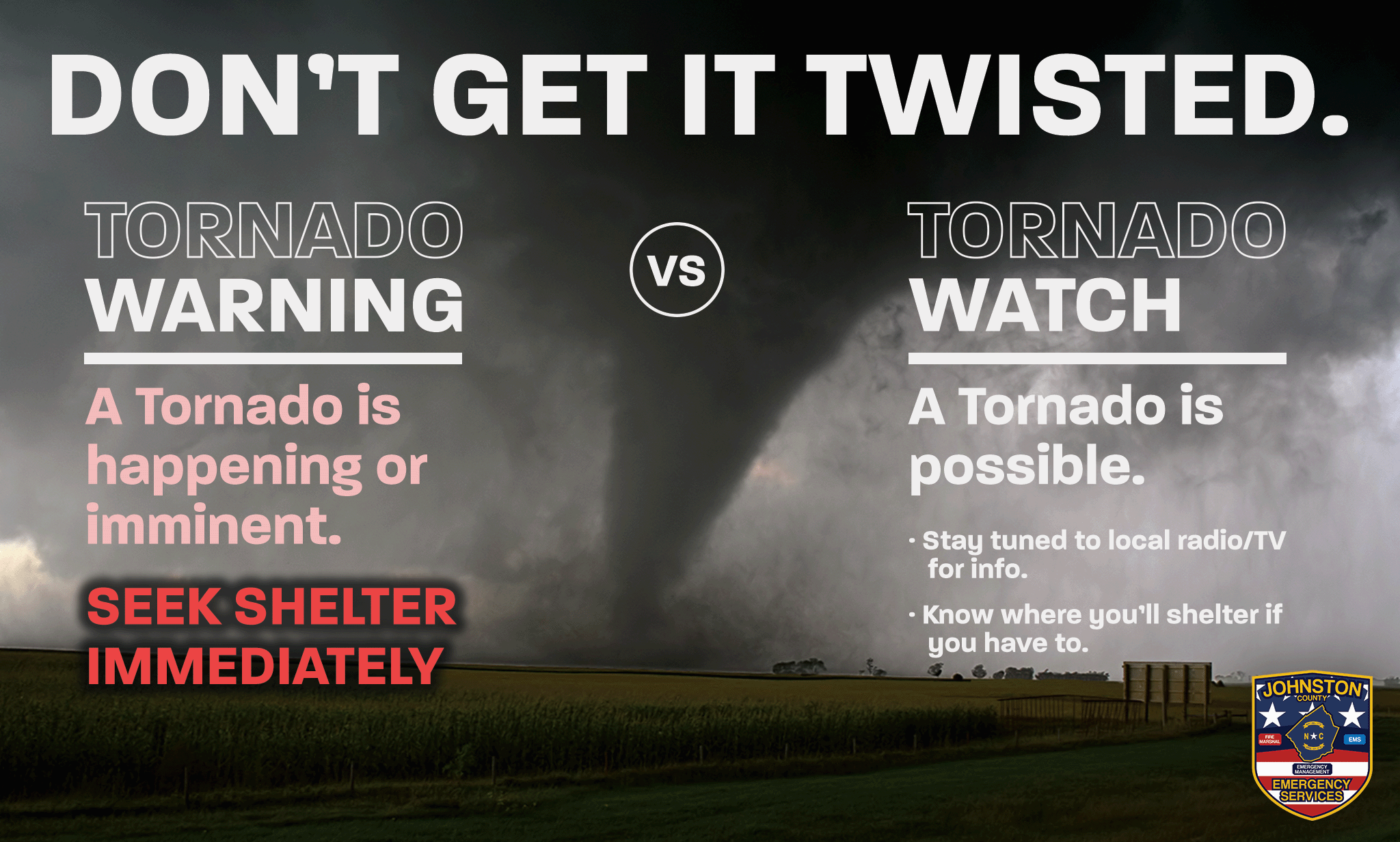 Tornado Warnings vs. Watches Infographic