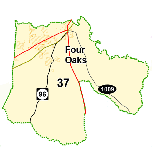 Map of Town of Four Oaks Voting Area